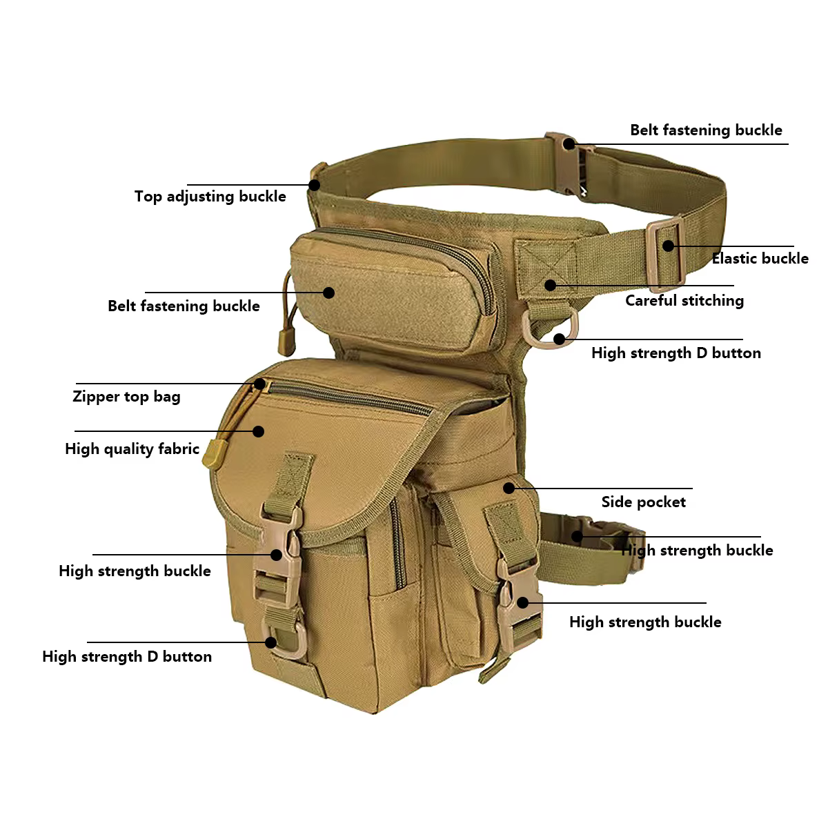 Bolsa táctica impermeable anticaídas para pierna y cintura - imagen 4