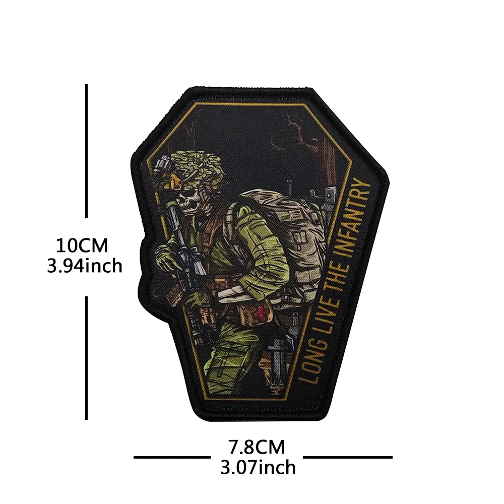 Parche bordado calavera infantería militar - imagen 3