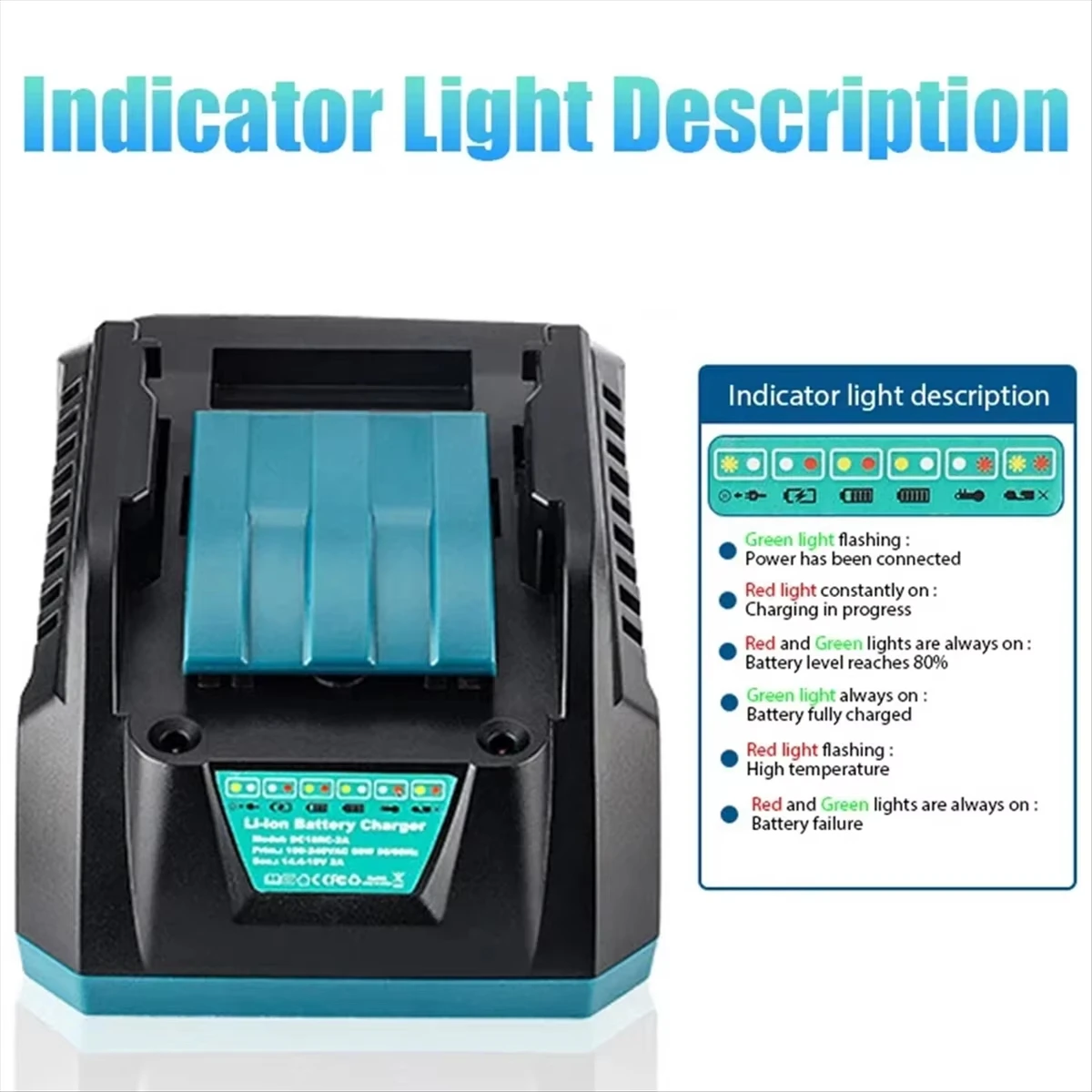 Makita DC18RC Cargador rápido portátil para baterías Li-Ion 14,4-18V