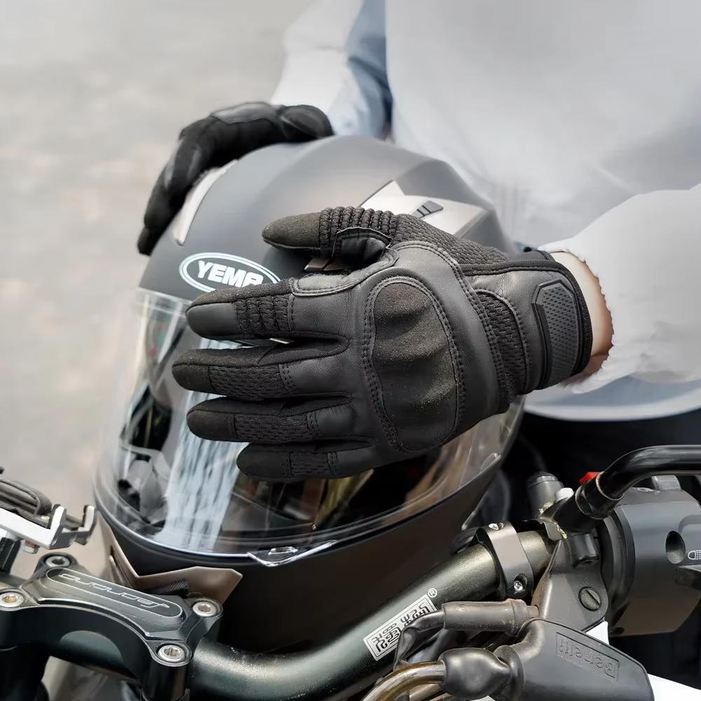 Guantes tácticos cuero PU pantalla táctil antideslizante ciclismo MTB - imagen 2