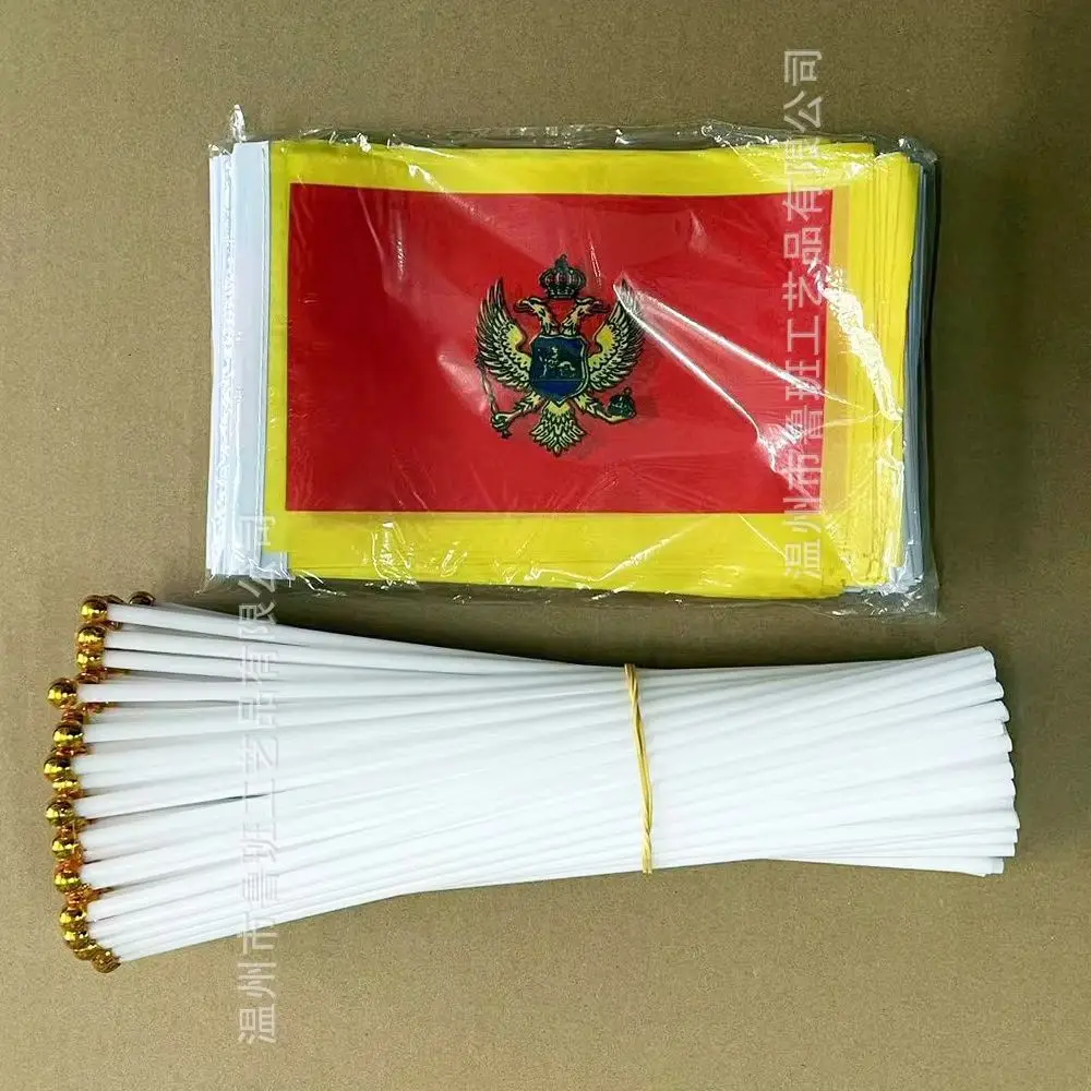 Bandera de mano de Montenegro de poliéster