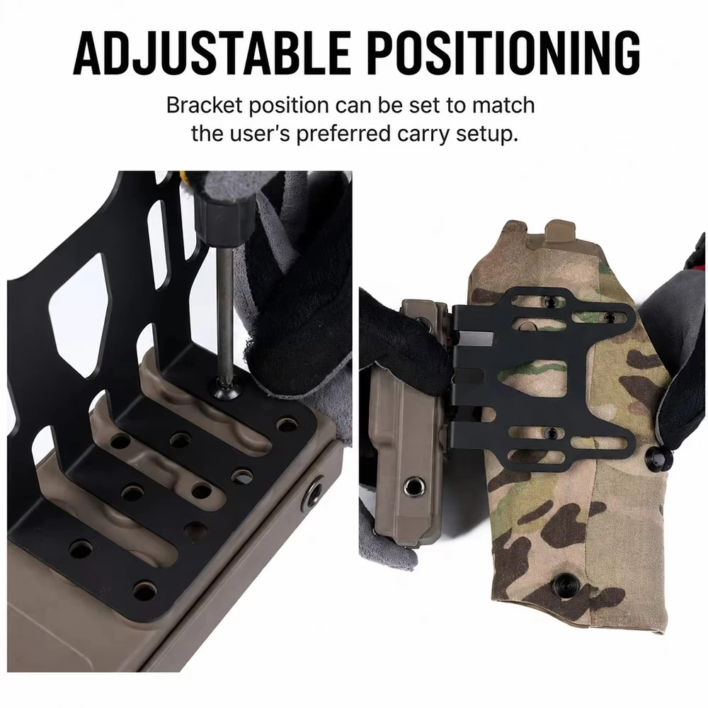 Adaptador MOLLE ajustable para soporte táctico de funda de pistola - imagen 4