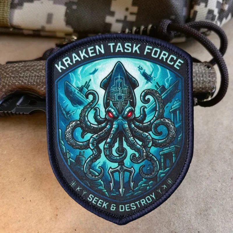 Parche táctico Kraken Task Force pulpo con gancho y bucle - imagen 2