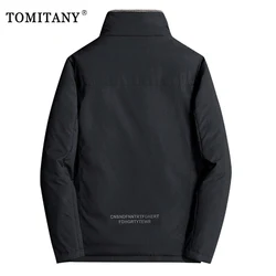 Parka de lana invierno hombre cuello alto forro polar táctico
