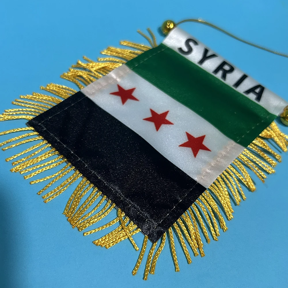 Bandera siria para ventana de coche, poliéster, doble cara - imagen 2