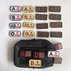 ABO POS Parche bordado velcro insignia medicina roja