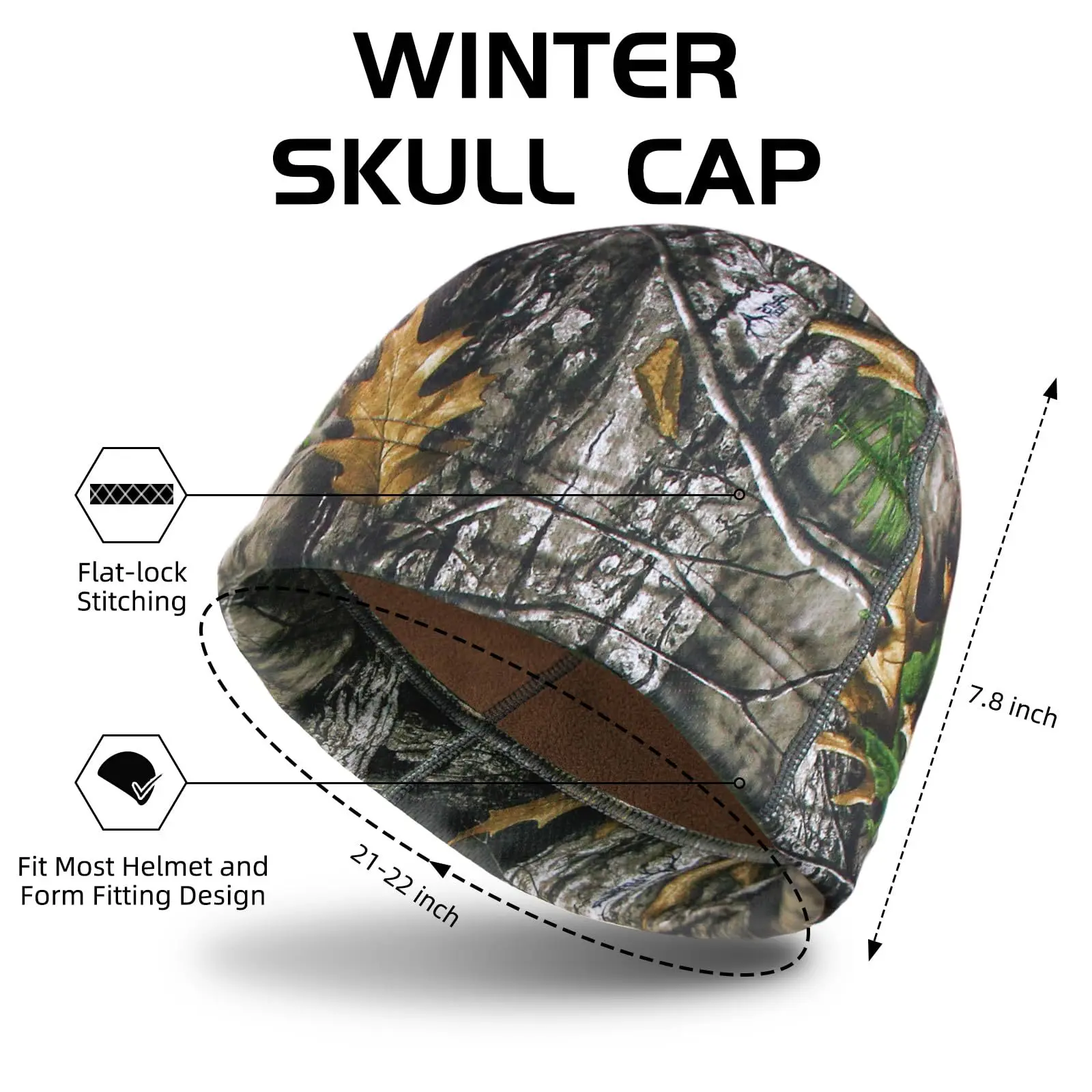 Gorro de caza camuflaje con árbol grande, térmico Polar a viento - imagen 2