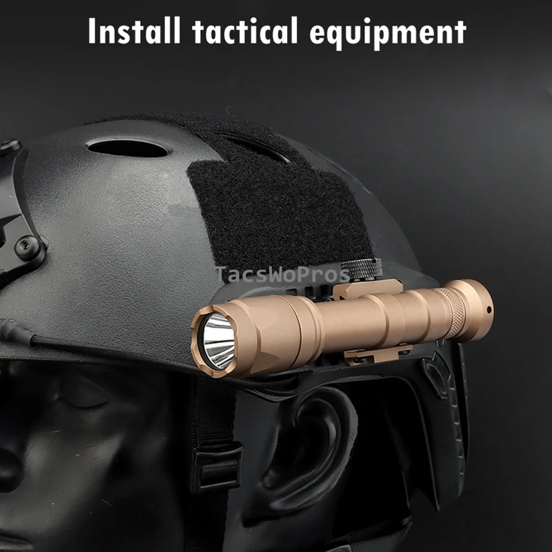 Adaptador de riel Picatinny para casco táctico con guía de linterna - imagen 5