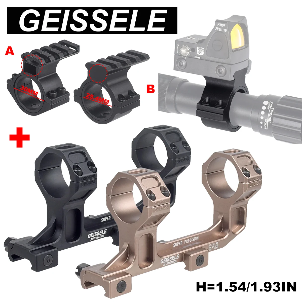 GEISSELE Montura táctica para visor telescópico de 25,4-30 mm - imagen 3