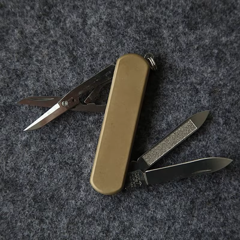 Wenger escamas mango cuchillo suizo plegable latón cobre rojo - imagen 5