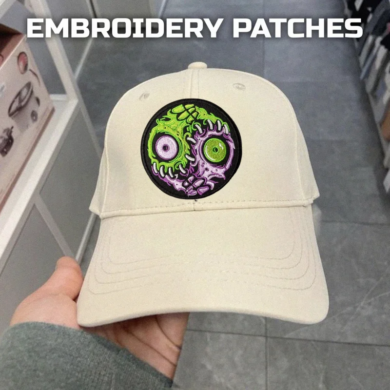 Parche táctico bordado ojo zombi con velcro para mochila - imagen 5