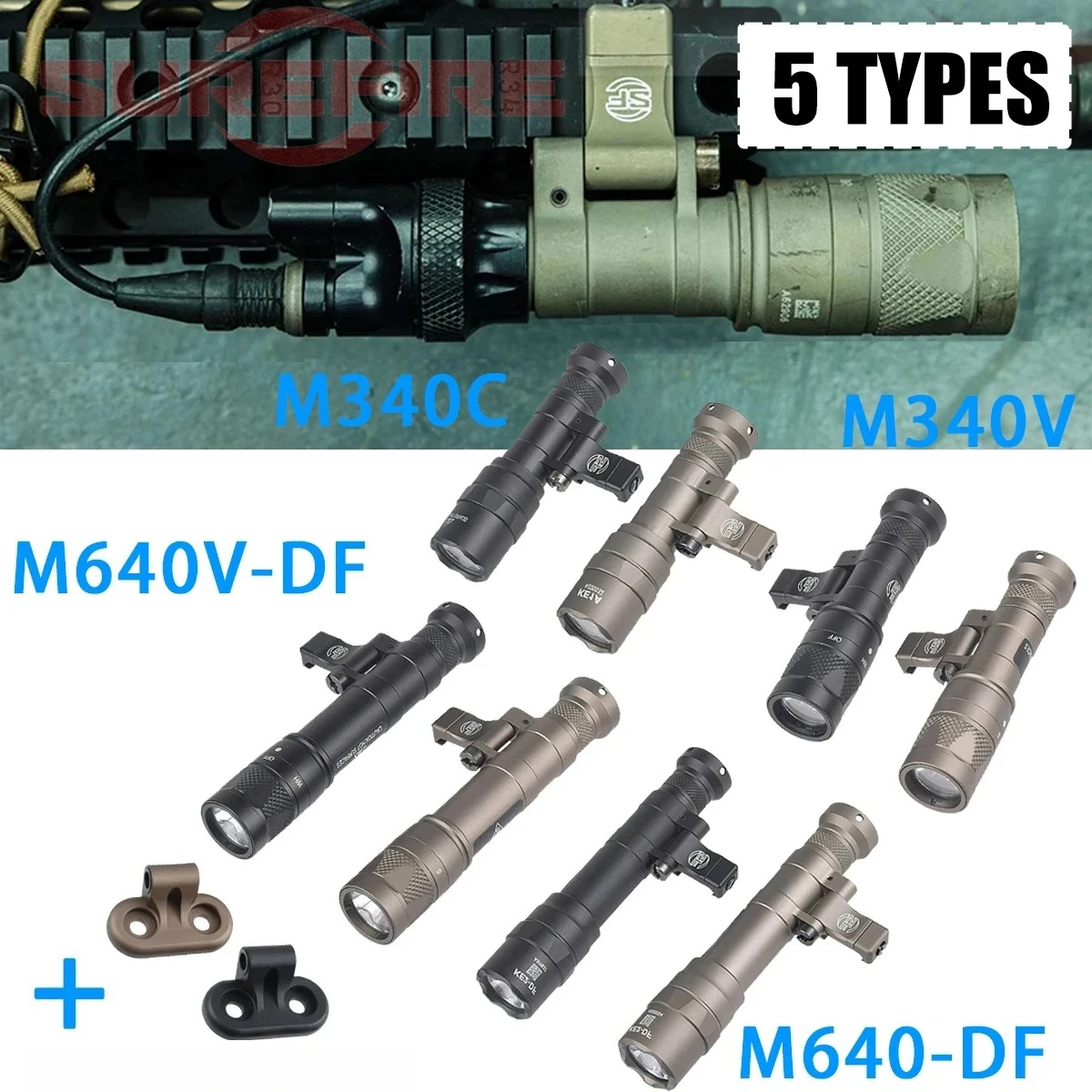 Surefire M340 Linterna táctica - Luz LED para riel Picatinny 20 mm - imagen 5