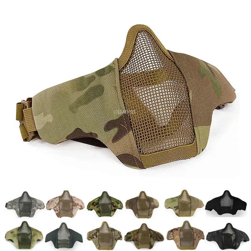 Mascarilla táctica Airsoft de malla de acero – Protector facial transpirable - imagen 3
