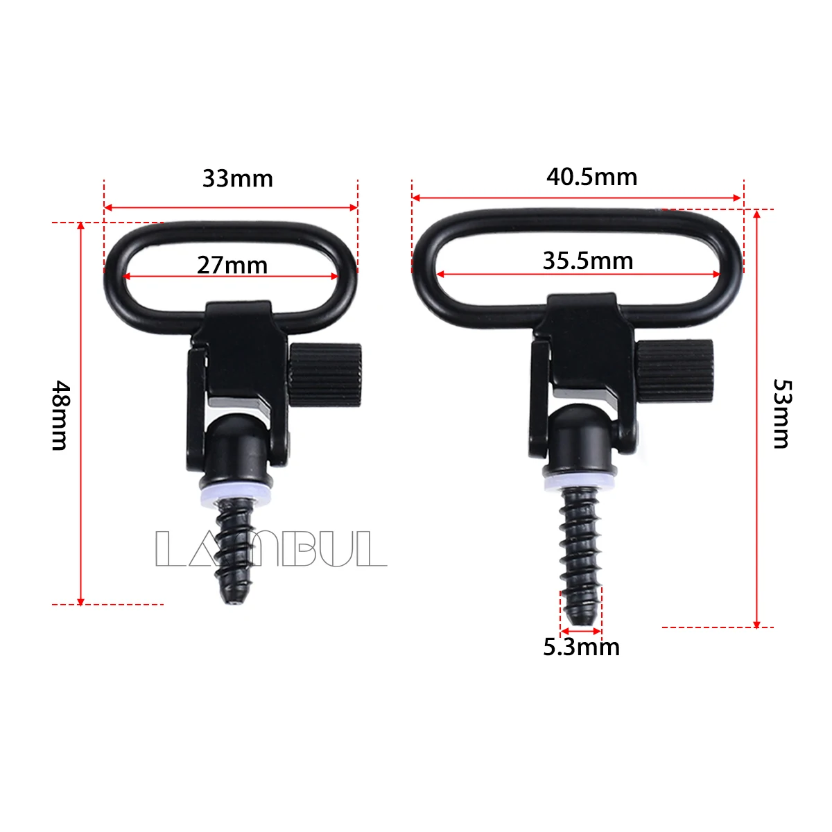 Anilla giratoria QD de acero inoxidable para correa de rifle - imagen 5