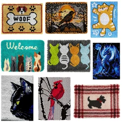 Kit de ganchillo Smyrna para alfombra con animales de dibujos