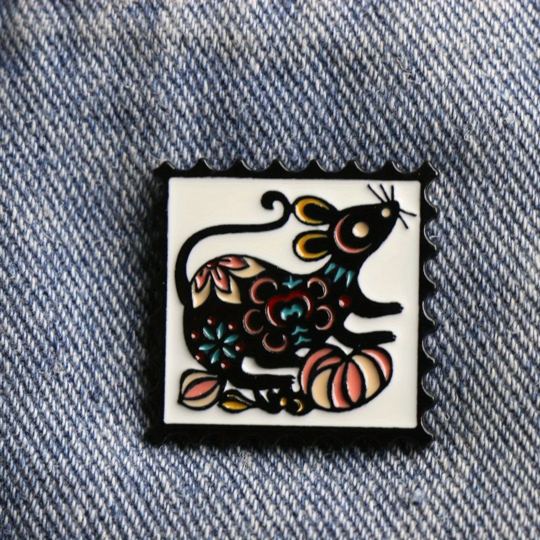 Broche zodiaco ratón caricatura para mochila y regalo