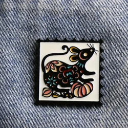 Broche zodiaco ratón caricatura para mochila y regalo