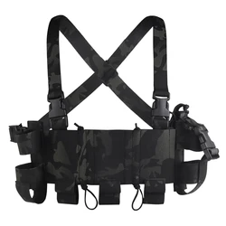 Chaleco táctico minimalista con portacargadores, porta radio y MOLLE