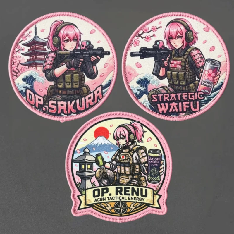 Parche táctico anime chica con cierre velcro para chalecos y mochilas - imagen 4
