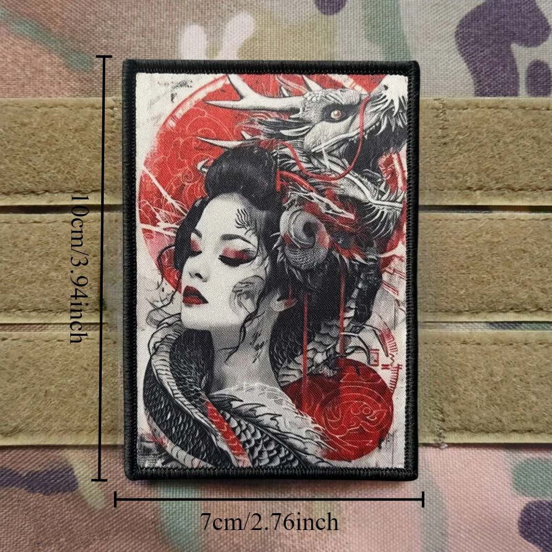 Parche táctico dragón Geisha japonés – Para mochila o chaleco MOLLE