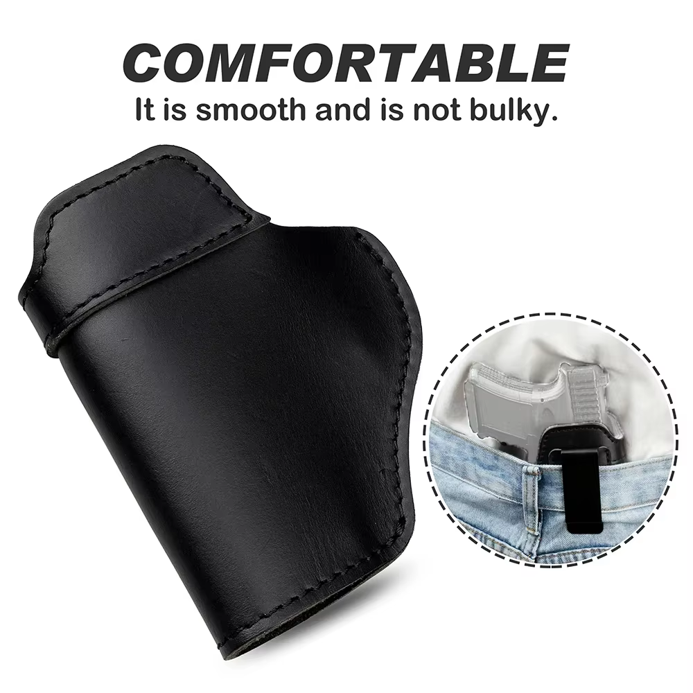 Funda cuero táctica ambidiestra IWB Glock Sig 9mm airsoft caza - imagen 5