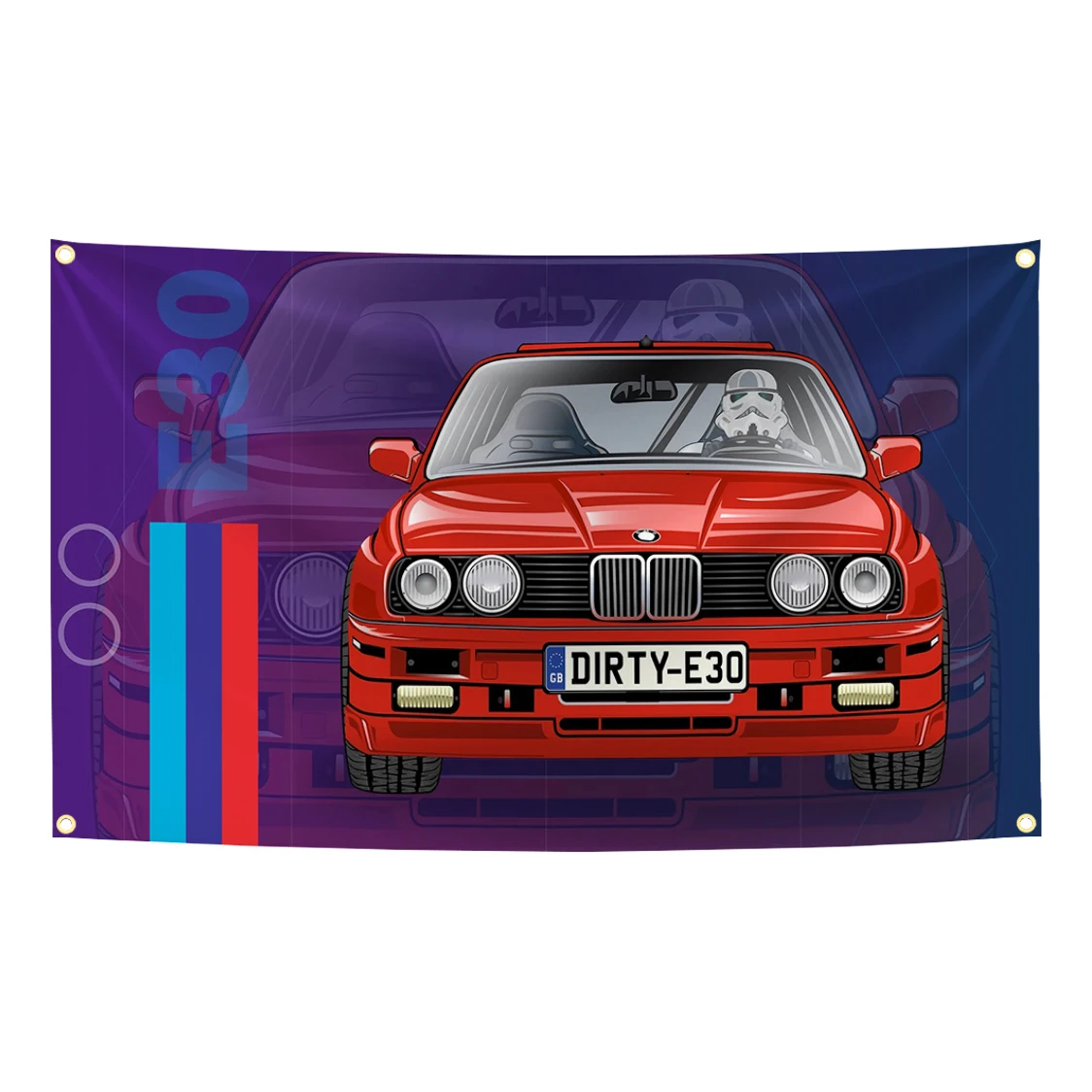 Bandera coche BMW E30 tapiz poliéster impresión digital garaje - imagen 3