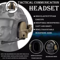 Casco táctico NVG para airsoft y paintball con auriculares y luces
