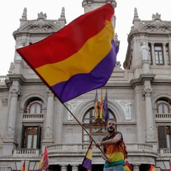 Bandera Segunda República Española de poliéster colgante