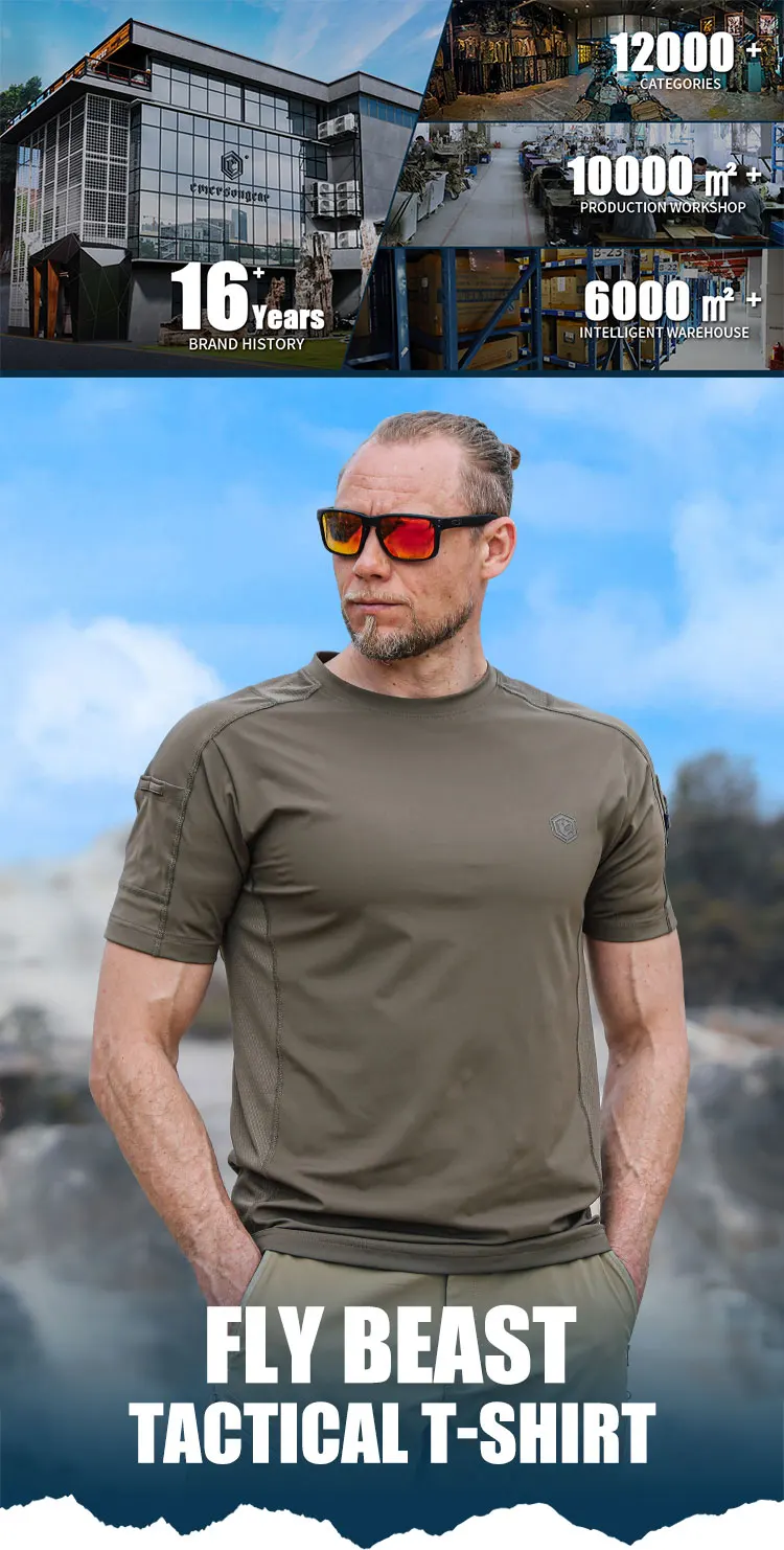 Camiseta táctica Emersongear Blue Label Fly Beast vista frontal
