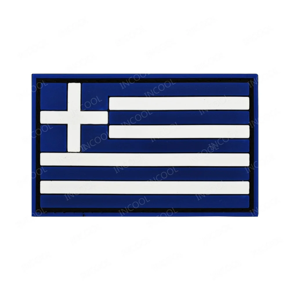 Parche táctico bordado bandera de Grecia IR reflectante PVC caucho - imagen 3