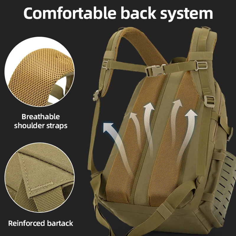 Mochila táctica MOLLE camuflaje ripstop para caza y senderismo - imagen 3