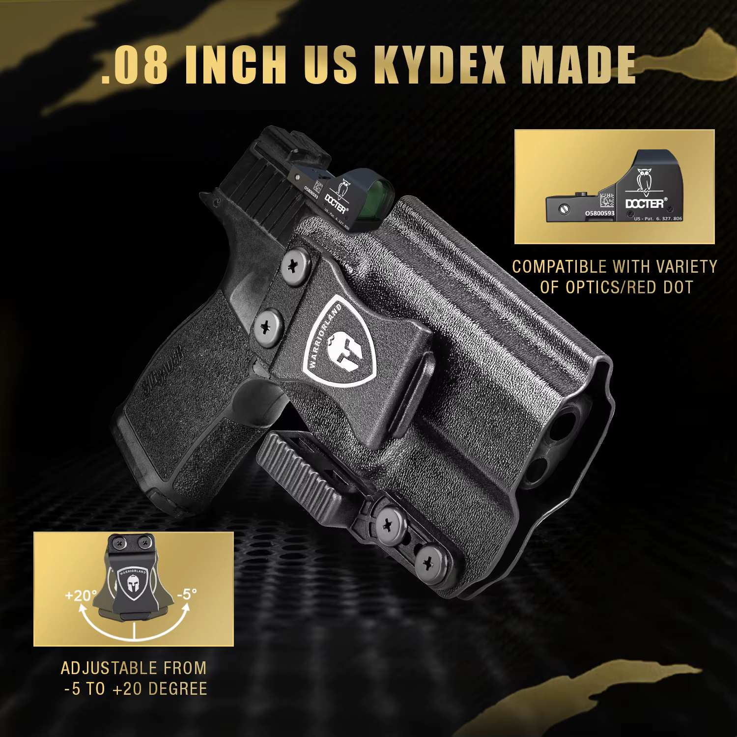Funda Kydex IWB Sig Sauer P365 con corte óptico garra, diestra