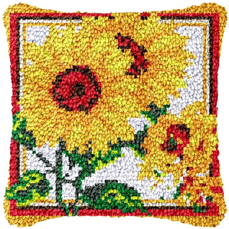 Diseño de girasol bordado