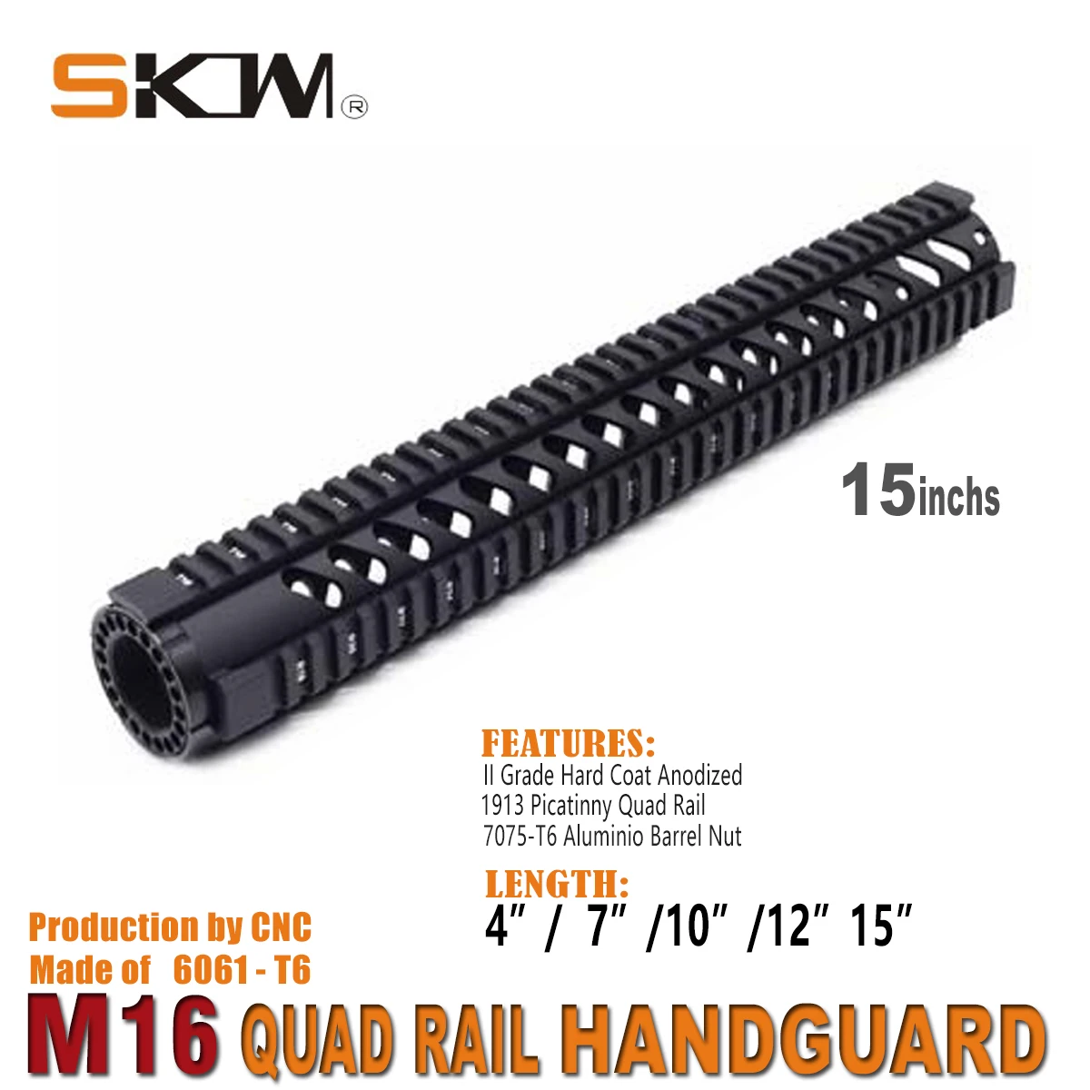 SKWoptics Free-Flot guardamanos M16 quad rail Picatinny aluminio - imagen 3