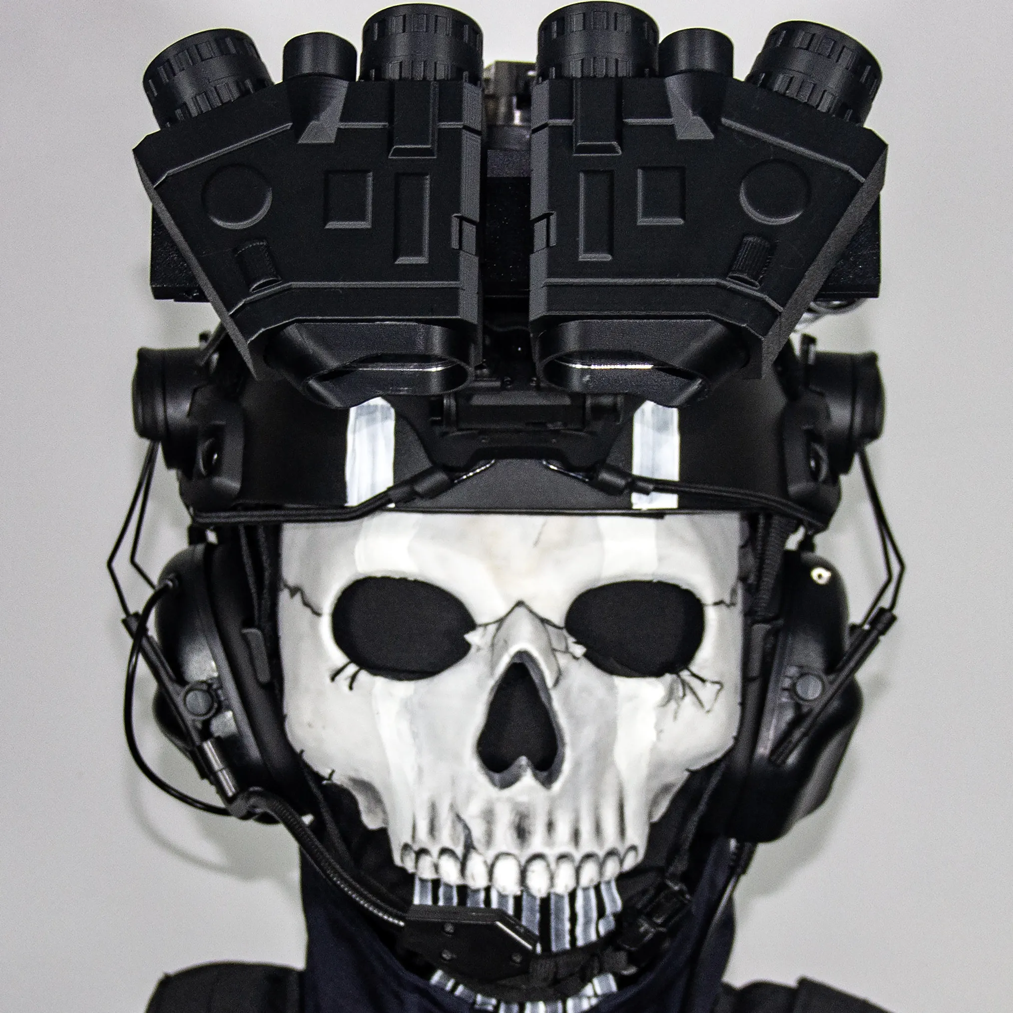 Casco táctico Ghost Raid Nocturno con auriculares y calavera - imagen 5