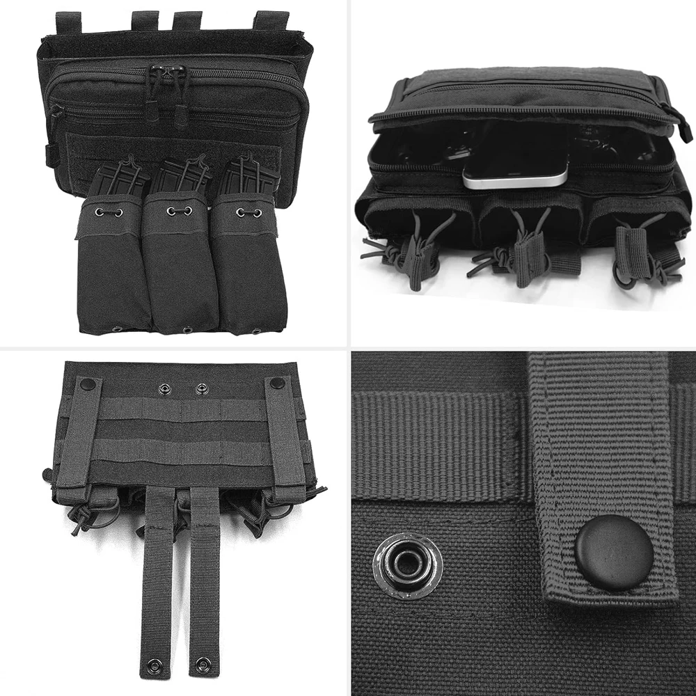Porta-revistas MOLLE Triple Mag EDC Táctico Compatible M4 AK AR - imagen 5