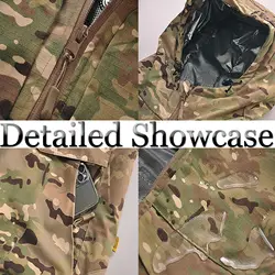 Conjunto táctico impermeable camuflaje cortavientos lana aislante