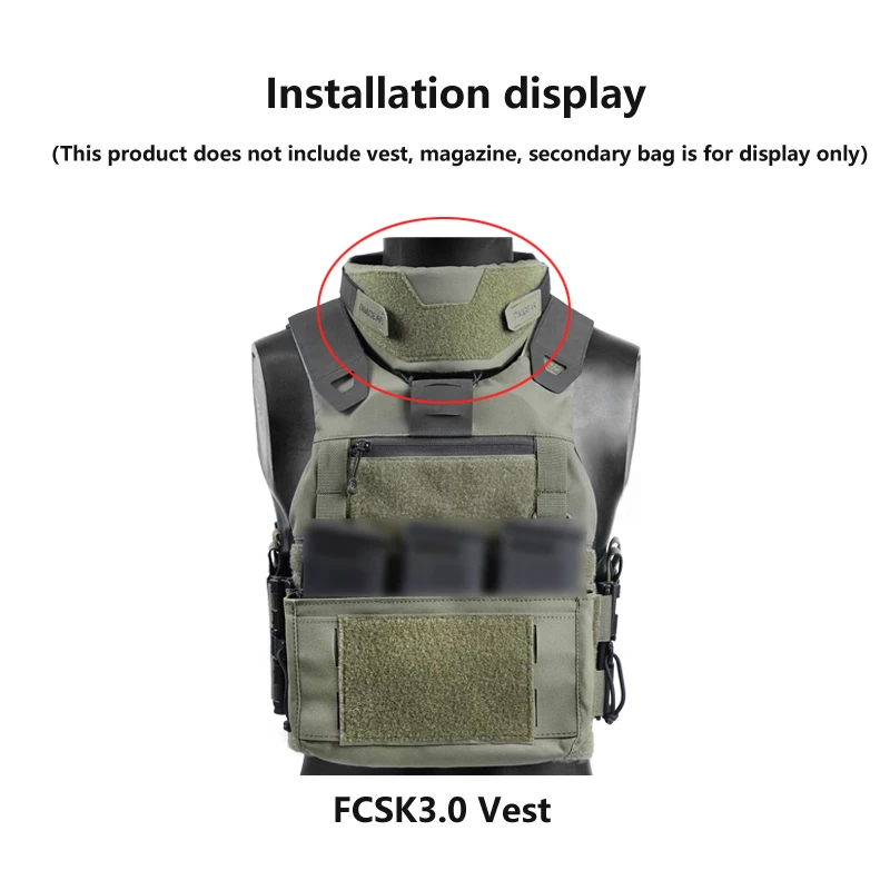 Protector de cuello táctico airsoft para chaleco JPC AVS FCSK CPC - imagen 3