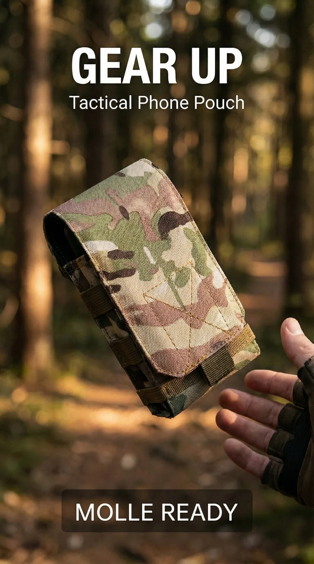 Funda táctica MOLLE para smartphone con diseño universal
