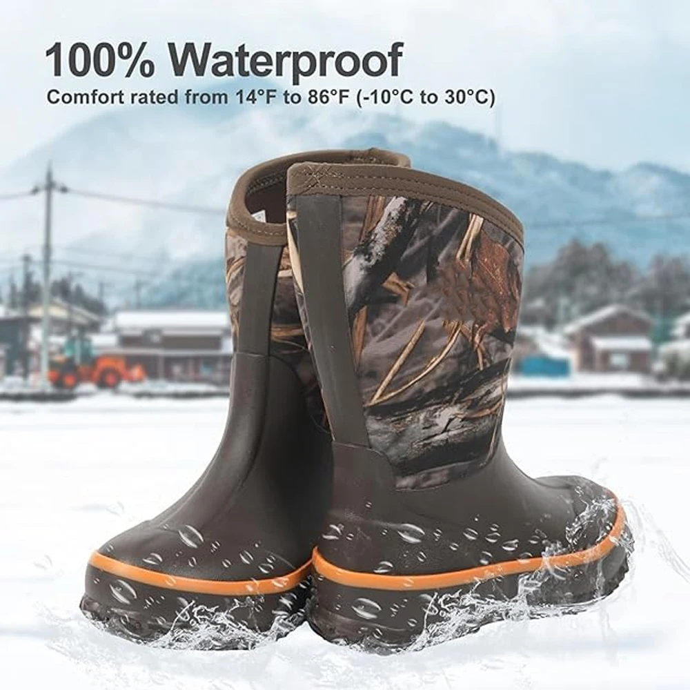 Botas tácticas impermeables con forro polar camuflaje para niños - imagen 2