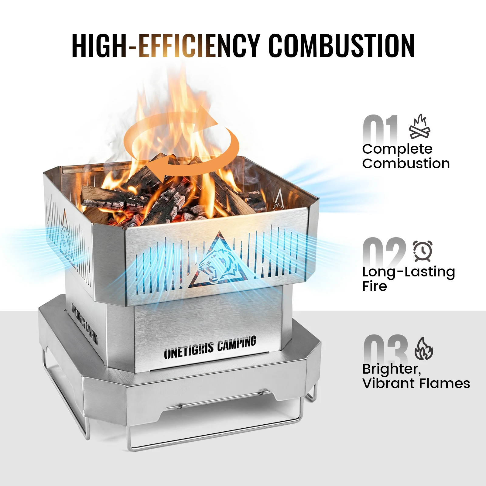OneTigris Nestfire Estufa de leña portátil desmontable inox - imagen 5