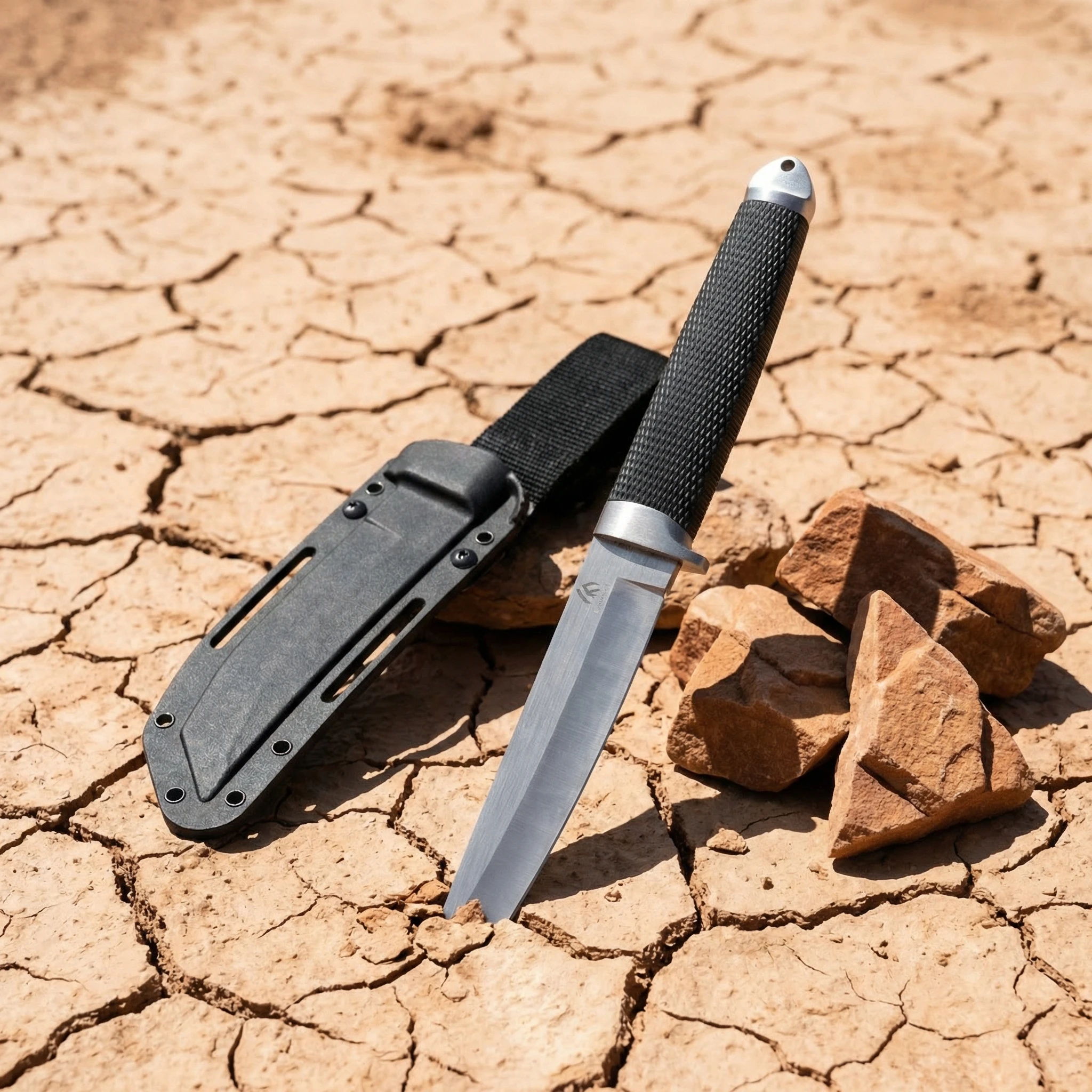 Cuchillo fijo de exterior con funda de transporte