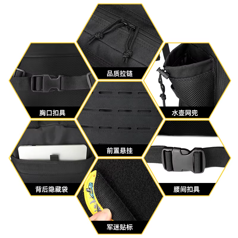 Mochila táctica MOLLE para exteriores ripstop con soporte botella - imagen 4
