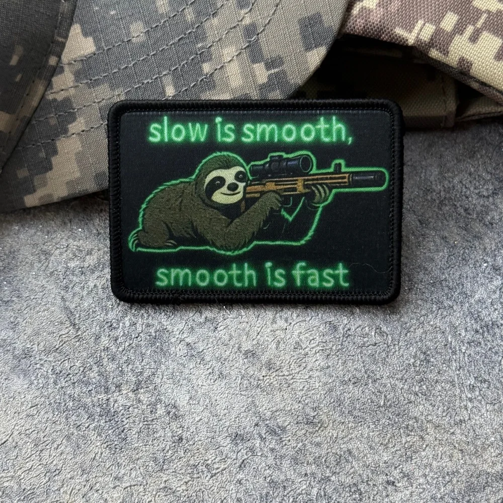 Sloth Morale parche táctico velcro lema Slow Smooth Fast - imagen 5