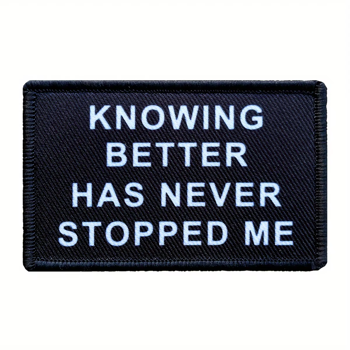 Parche táctico Knowing Better Never Stop Me – Respaldo de gancho para equipo - imagen 2