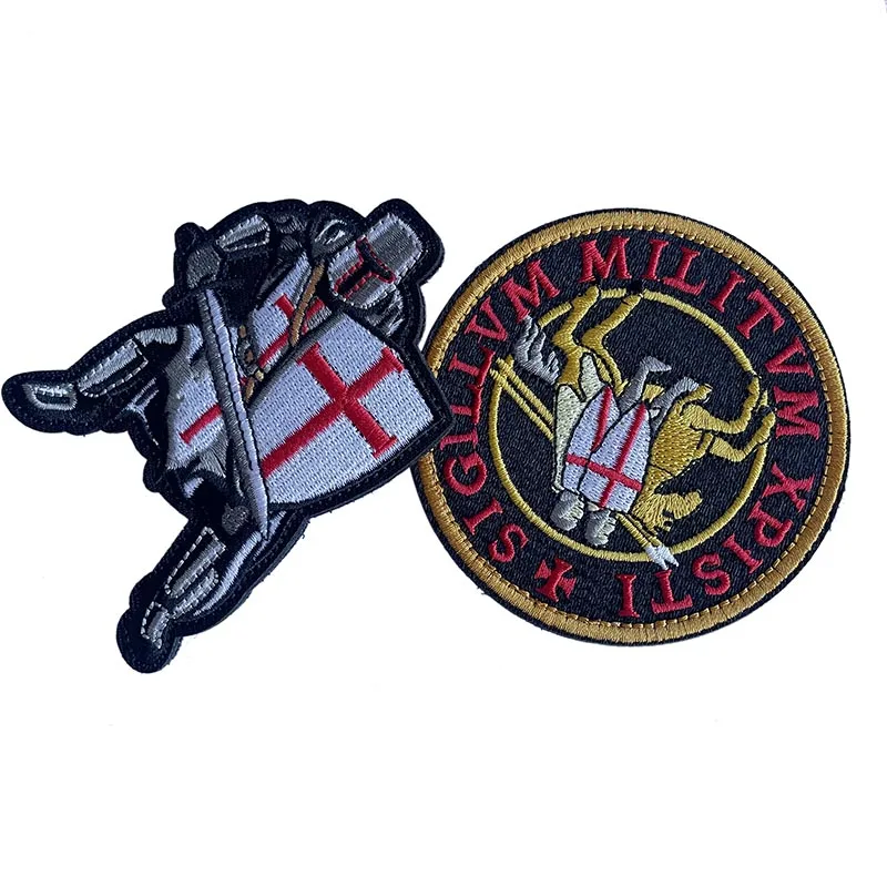 Parche táctico bordado emblema Templarios cruzados para mochila - imagen 3