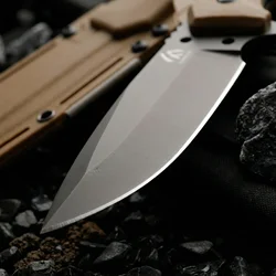 Cuchillo fijo táctico acero alta calidad para exterior con funda