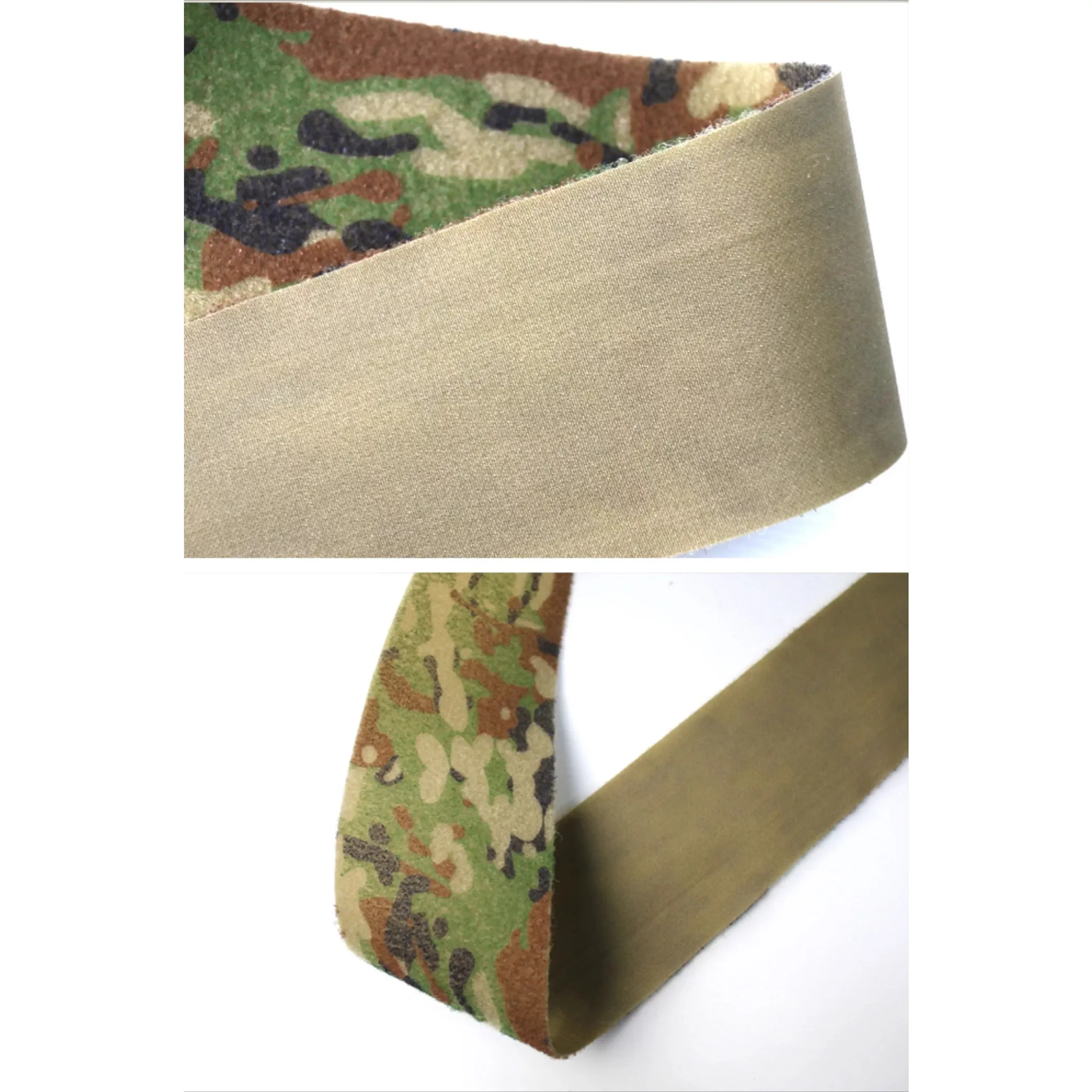 Detalle del tejido de nylon y camuflaje salpicado