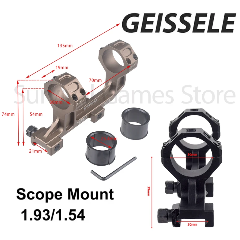 Montura Geissele AR15 45/90 con anillo 25.4/30mm y riel Picatinny 20mm - imagen 3