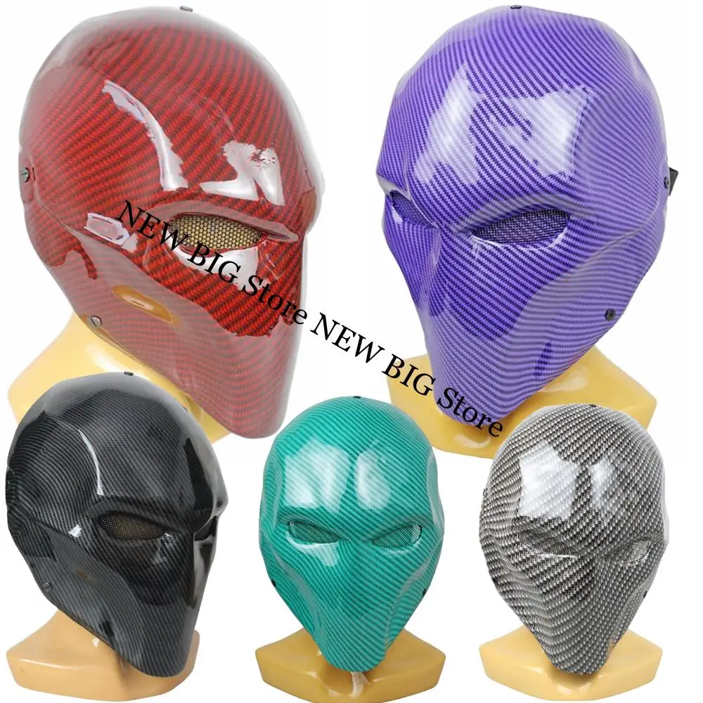 Máscara facial completa efecto fibra de carbono para cosplay - imagen 4